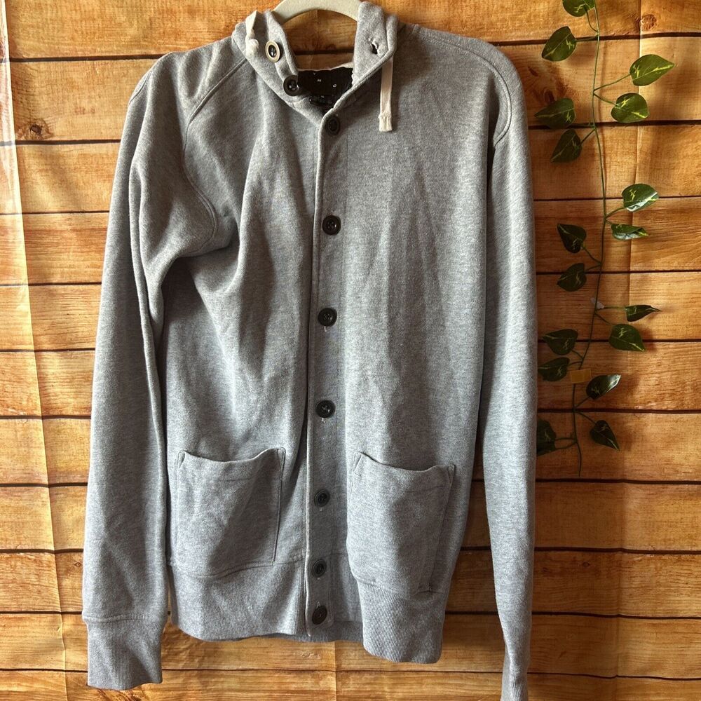 Ymc You Must Create Button Up Sweater With Hood S… - image 1